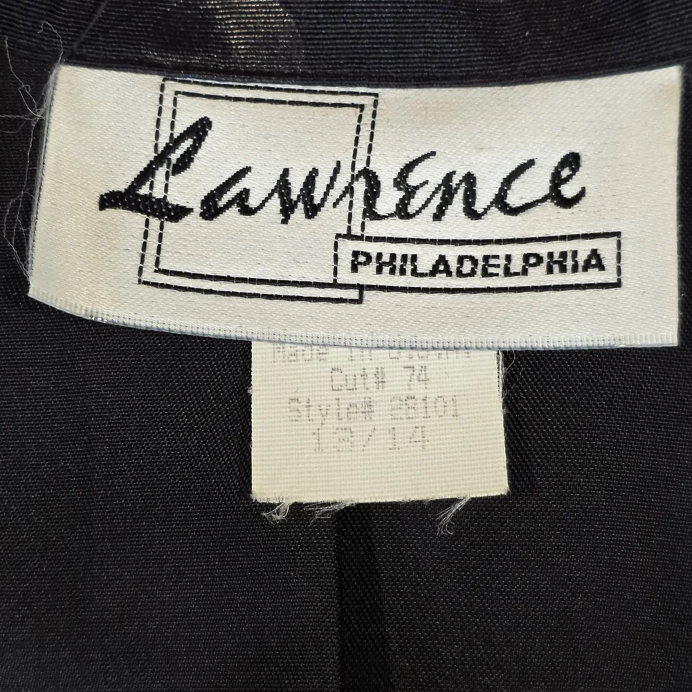 VINTAGE LAWRENCE 90s Polka Dot Blazer | L | Black | Retro Tailored Jacket - Picture 12 of 14